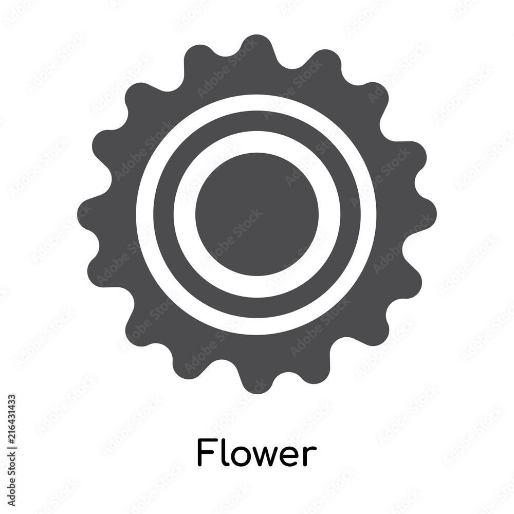 Fototapeta premium Flower icon vector sign and symbol isolated on white background, Flower logo concept