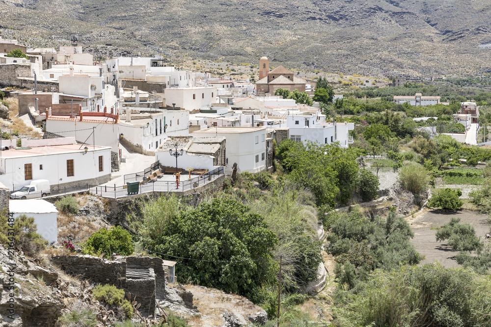 a view of Nacimiento town, Almeria province, Andalusia, Spain