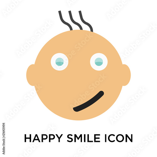 Happy smile icon vector sign and symbol isolated on white background, Happy smile logo concept