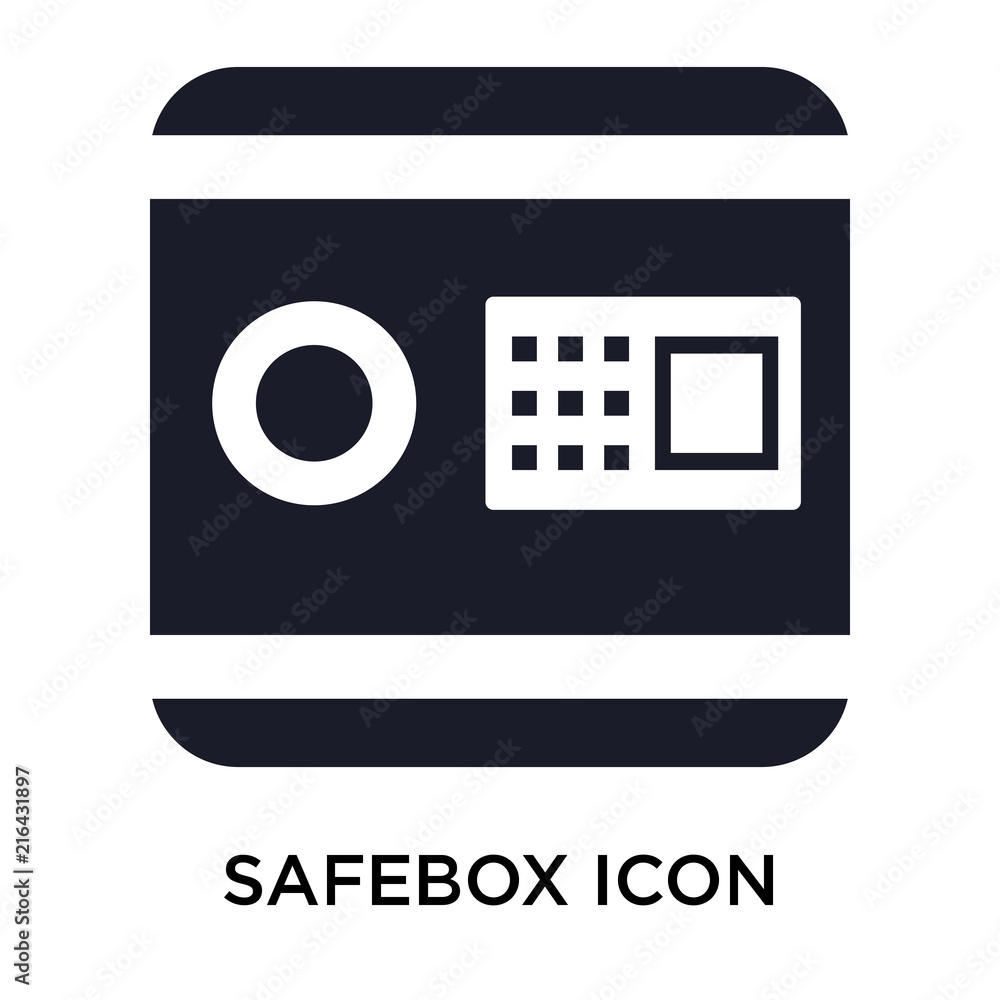 Safebox icon vector sign and symbol isolated on white background, Safebox logo concept Safebox icon vector sign and symbol isolated on white background, Safebox logo concept