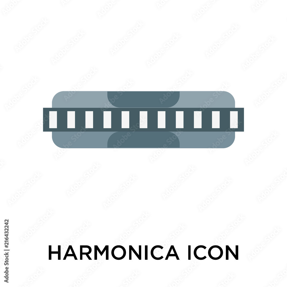 Harmonica icon vector sign and symbol isolated on white background, Harmonica logo concept Harmonica icon vector sign and symbol isolated on white background, Harmonica logo concept