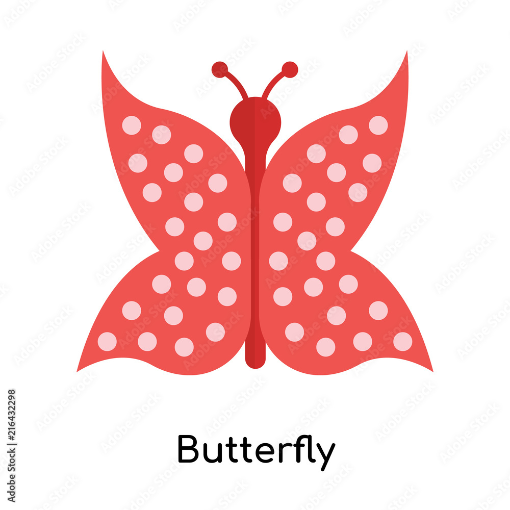 Butterfly icon vector sign and symbol isolated on white background, Butterfly logo concept