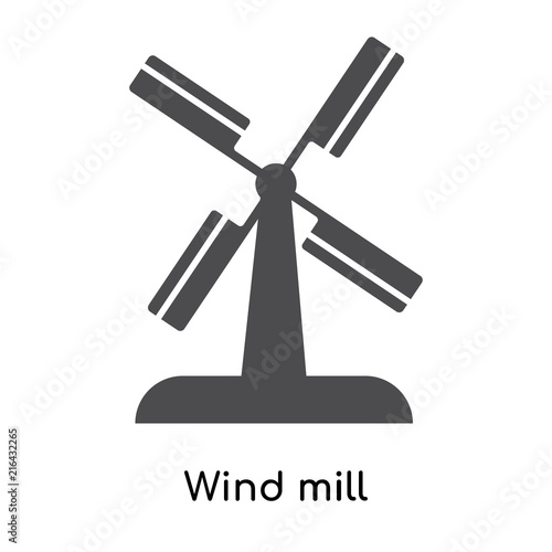 Wind mill icon vector sign and symbol isolated on white background, Wind mill logo concept
