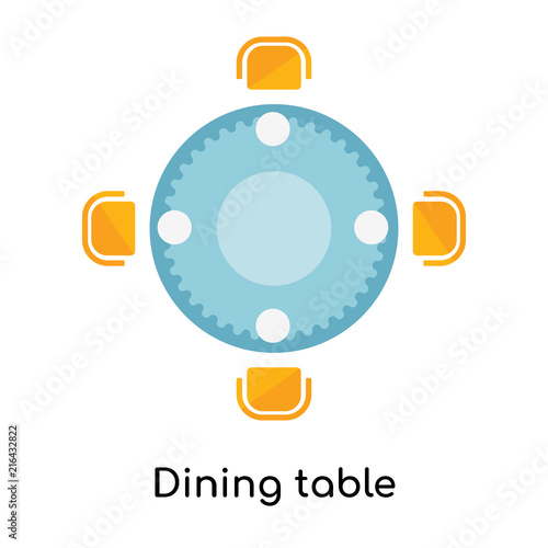 Dining table icon vector sign and symbol isolated on white background, Dining table logo concept