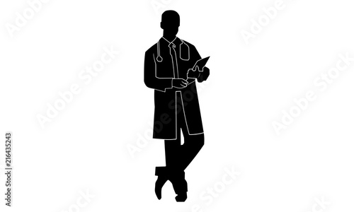 silhouette of a doctor.
