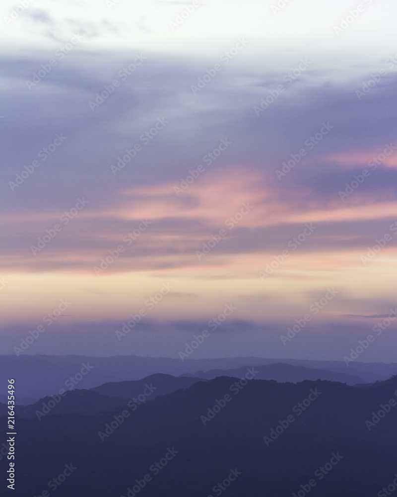 Mountain Ranges at Sunset