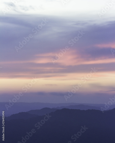 Mountain Ranges at Sunset