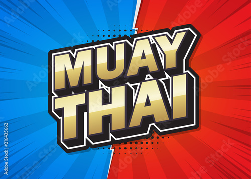 Muay Thai text poster speech design. Vector illustration