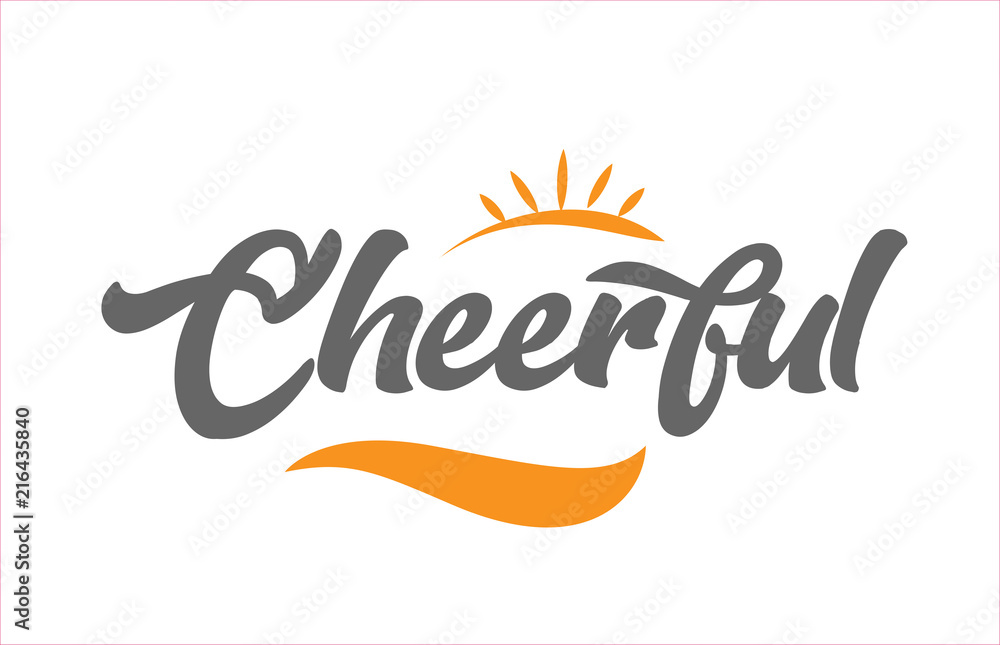 cheerful black hand writing word text typography design logo icon cheerful black hand writing word text typography design logo icon