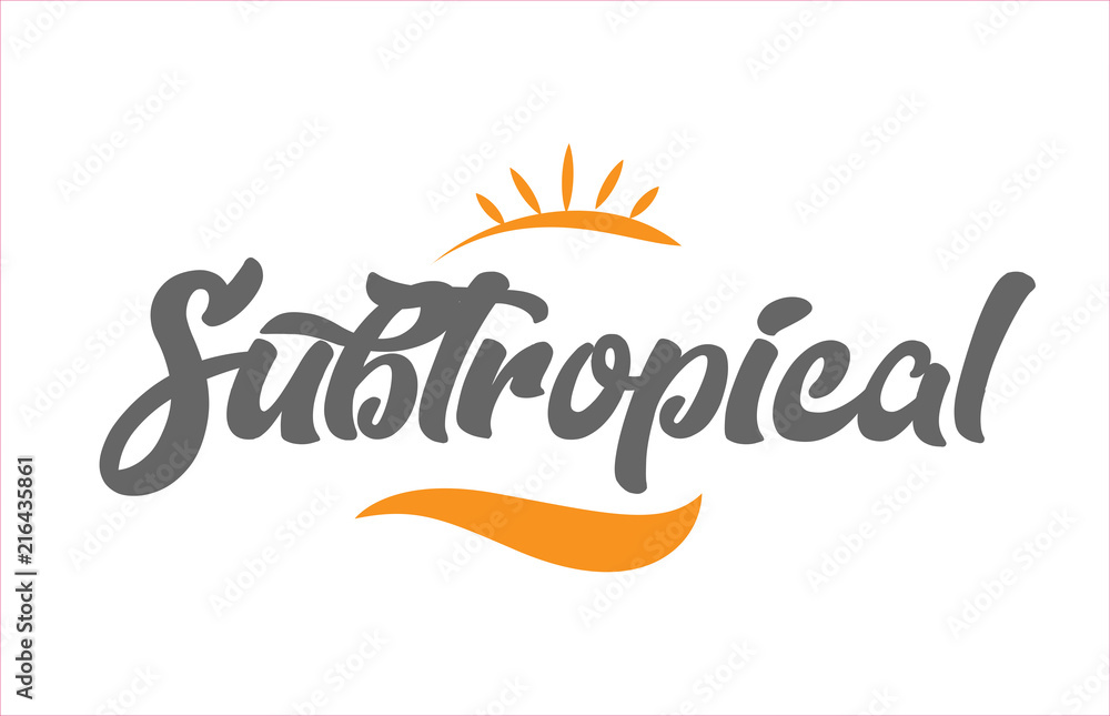 subtropical black hand writing word text typography design logo icon subtropical black hand writing word text typography design logo icon