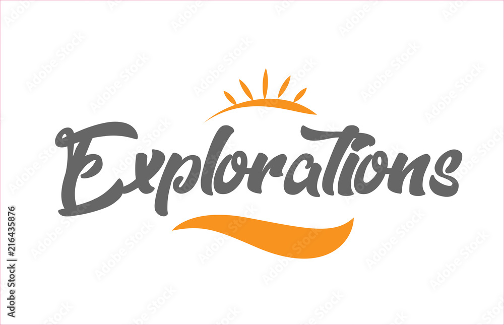 explorations black hand writing word text typography design logo icon explorations black hand writing word text typography design logo icon