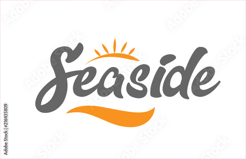 seaside black hand writing word text typography design logo icon