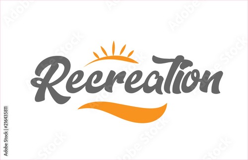 recreation black hand writing word text typography design logo icon
