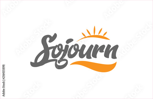 sojourn black hand writing word text typography design logo icon