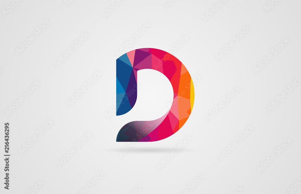 alphabet letter d logo design with rainbow colors Stock Vector | Adobe ...
