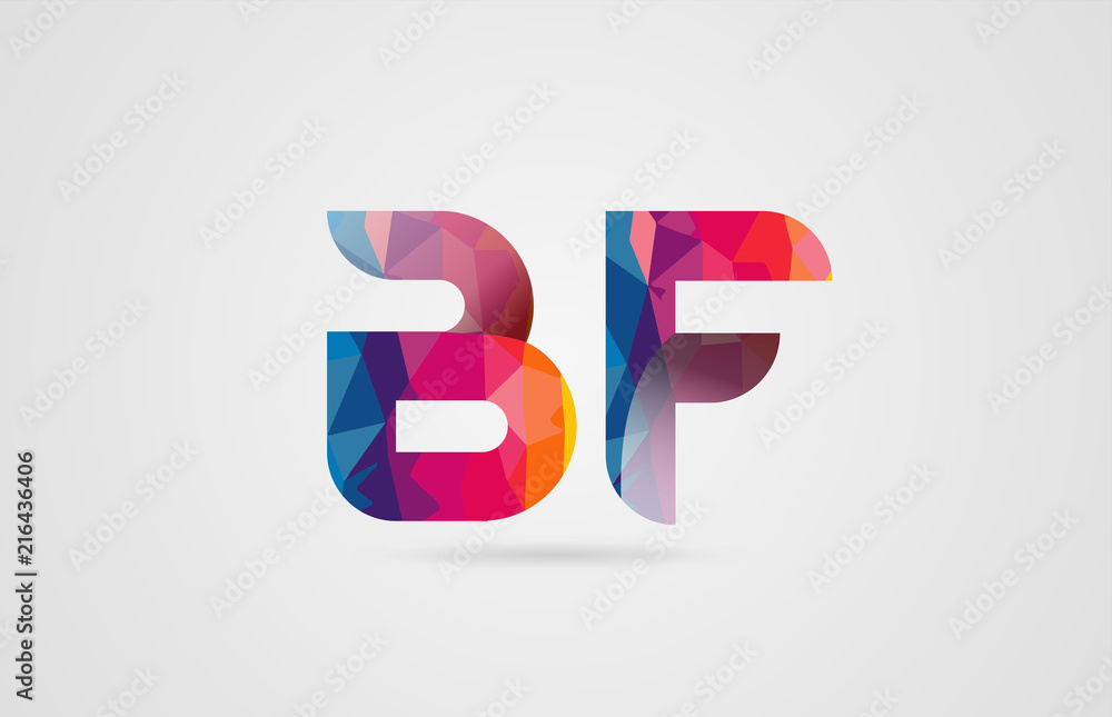 Fototapeta premium alphabet letter bf b f logo combination design