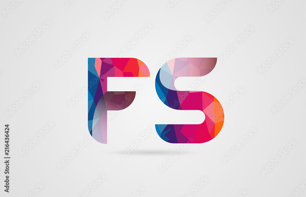 Fototapeta premium alphabet letter fs f s logo combination design
