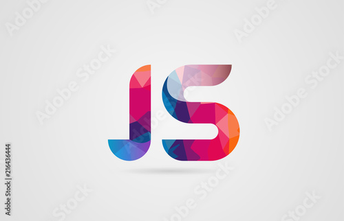 alphabet letter js j s logo combination design