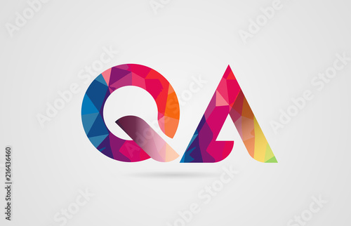 alphabet letter qa q a logo combination design
