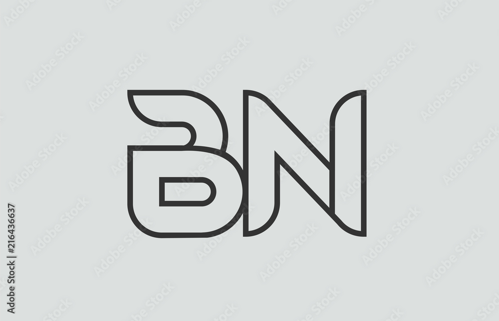 black and white alphabet letter bn b n logo combination black and white alphabet letter bn b n logo combination