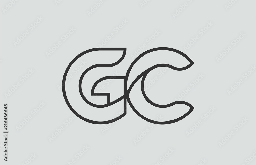 black and white alphabet letter gc g c logo combination black and white alphabet letter gc g c logo combination