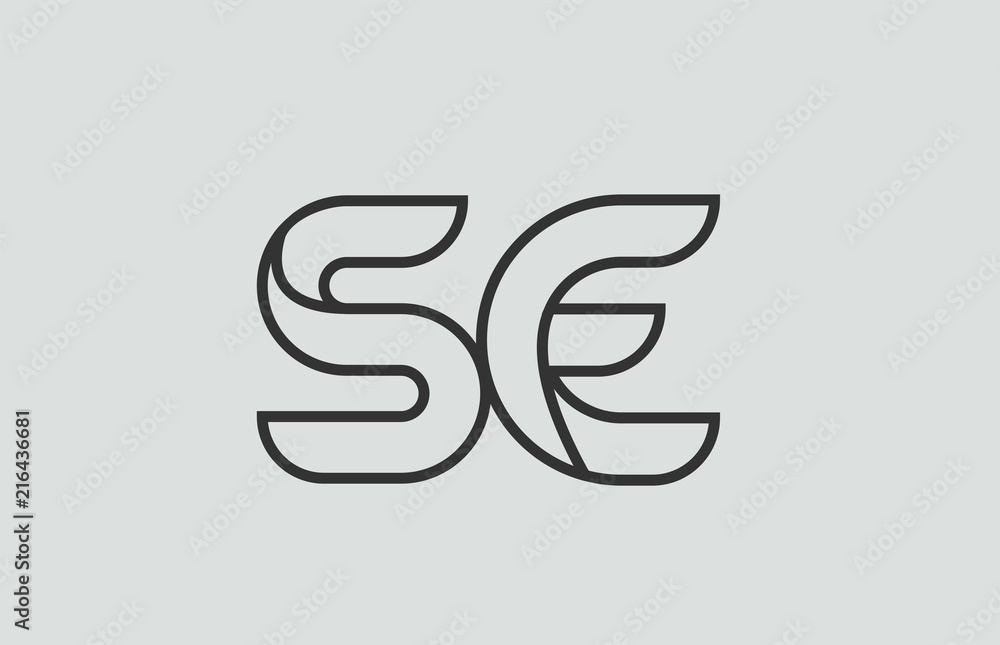 black and white alphabet letter se s e logo combination black and white alphabet letter se s e logo combination