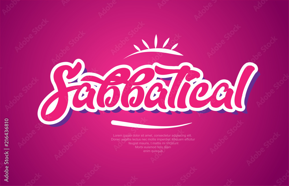 sabbatical word text typography pink design icon