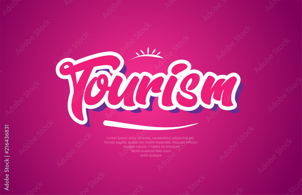 tourism word text typography pink design icon tourism word text typography pink design icon