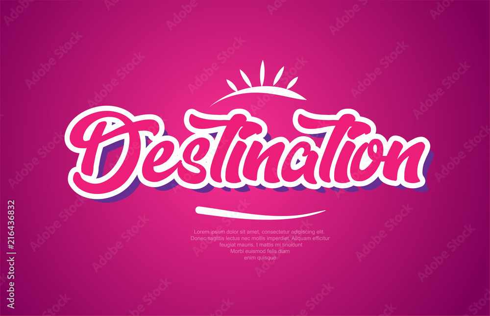 destination word text typography pink design icon destination word text typography pink design icon
