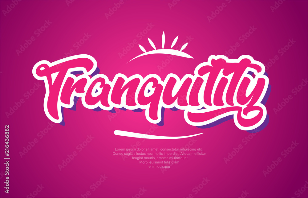 tranquility word text typography pink design icon tranquility word text typography pink design icon