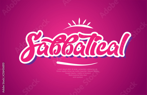 sabbatical word text typography pink design icon photo