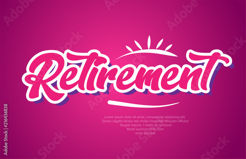 retirement word text typography pink design icon