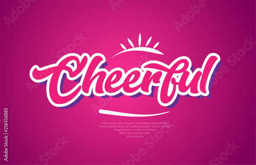 cheerful word text typography pink design icon