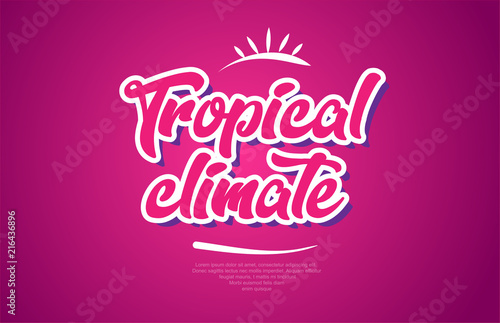 tropical climate word text typography pink design icon