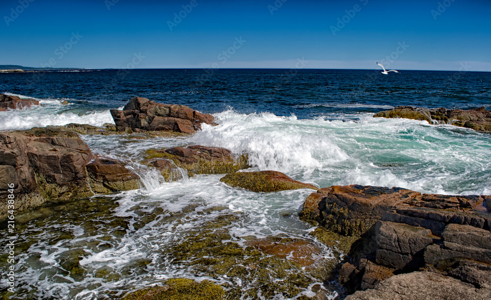 Ocean Waves At Thunder Hole