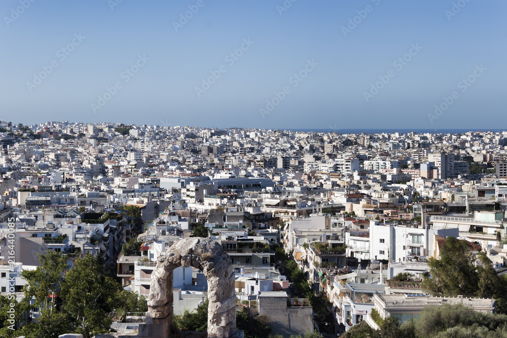 Panoramic view from the Acropolis of Athens