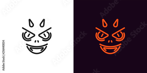 Devil silhouette in outline style