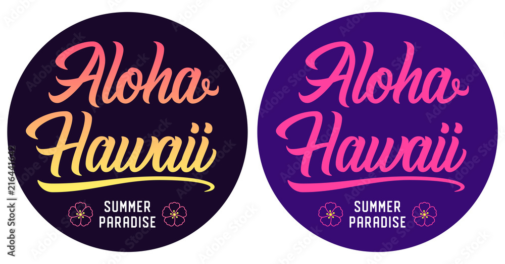 Summer lettering of Aloha Hawaii Summer lettering of Aloha Hawaii