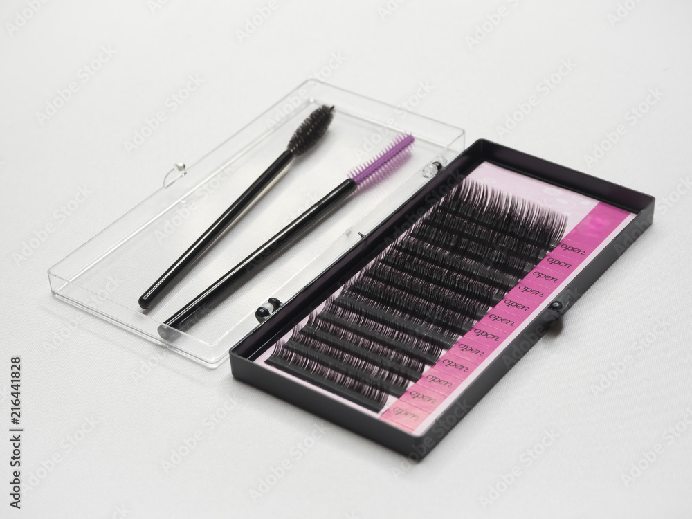 Set of artificial eyelashes for extensions. Set of artificial eyelashes for extensions.