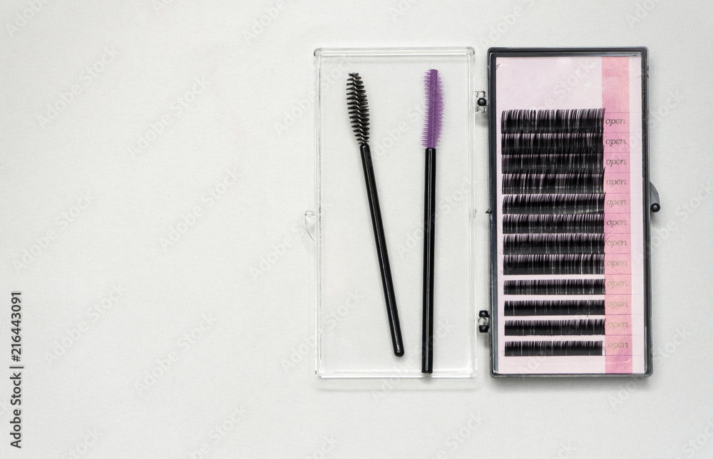 Set of artificial eyelashes for extensions. Set of artificial eyelashes for extensions.