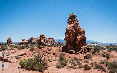 Erosion of sandstone rocks in Utah  USA. Arches National Park  Moab Desert