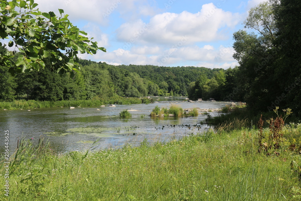 Fototapeta premium The shore of the plain river
