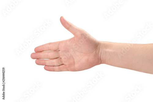 Wallpaper Mural Hand in a welcoming gesture, isolated on white background Torontodigital.ca