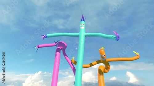 Wacky Waving Inflatable Tube Man 3D Sky Rendering Green Screen photo