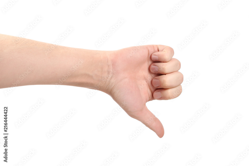 Dislike gesture, isolated on white background Dislike gesture, isolated on white background