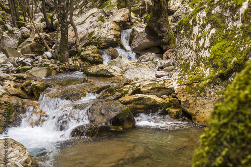 Small river on the path of Mavri Spilia - Black Cave  close to Proussos village