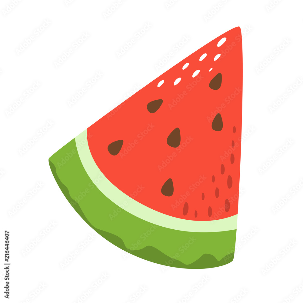 Cartoon watermelon on a white background. Icon in Color. Vector illustration Cartoon watermelon on a white background. Icon in Color. Vector illustration