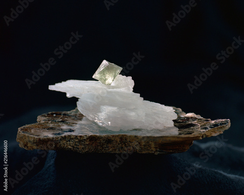 Fluorite on anhydrite photo