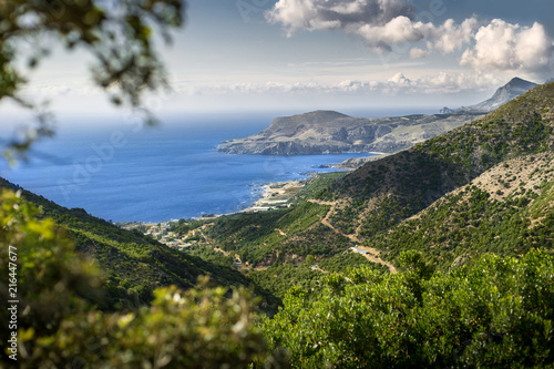 Picturesque seaview from the mountains, Falassarna, Crete photo