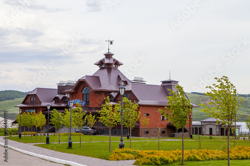 Sviyazhsk, Russia, June 04, 2018: Building of river station on the island of Sviyazhsk. photo